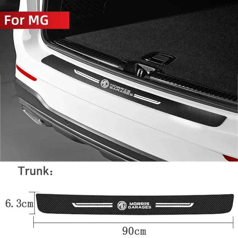 MG ZS ZST HS MG3 MG4 EV MG5 MG6 MG7 GT GS Carbon Fiber Sill Protector Trunk Edge Bumper Guard Sticker 4