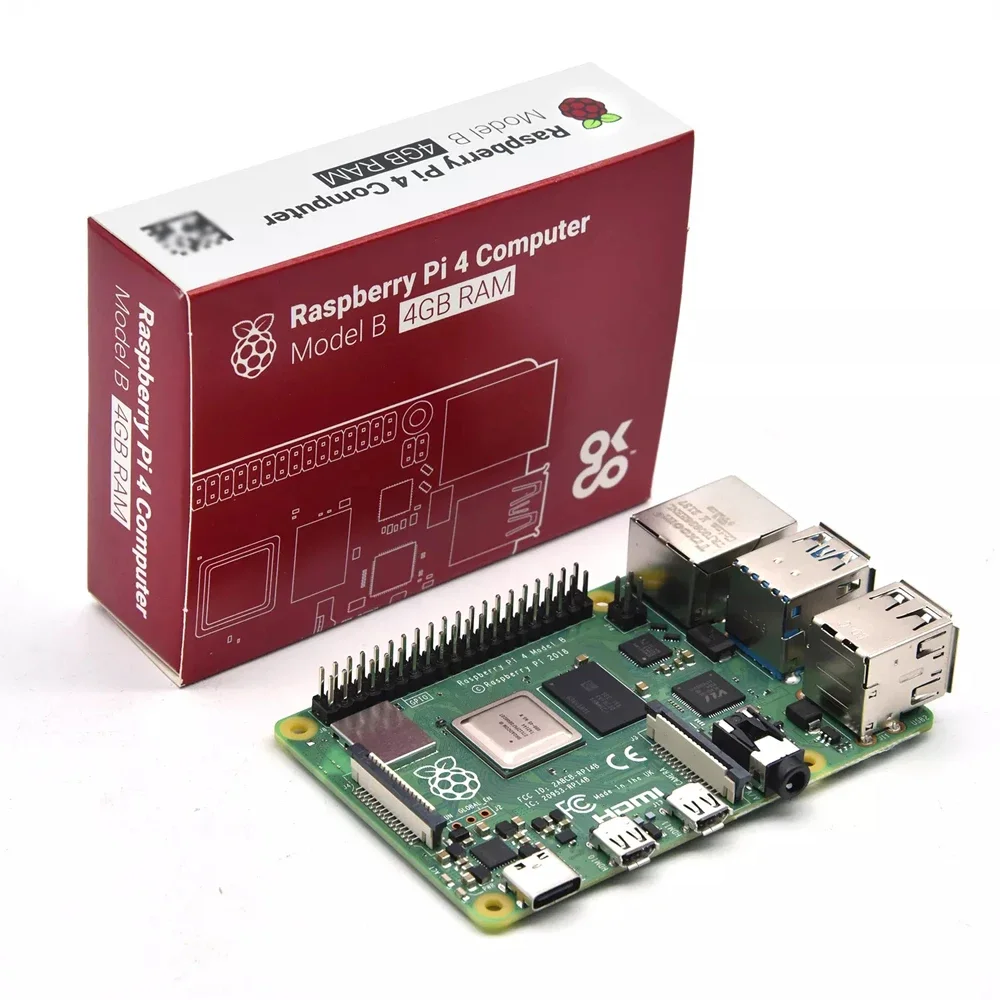 Raspberry Pi 4 Model B 4GB Sdram Single Board Computers BCM2711 Quad-core Cortex-A72 Development Board