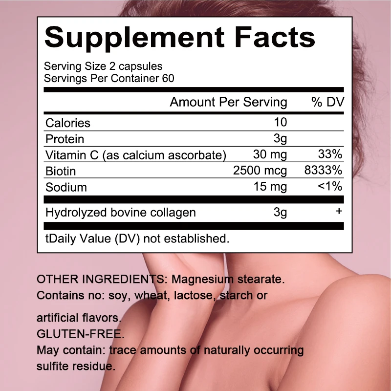 كبسولات كاتفت الكولاجين البيوتين ، الشعر الثابت ، فيتامين العناية بالبشرة ، تغذية الوجه ، أمعاء الأظافر ، المفاصل الصحية ، المكملات الغذائية المغذية