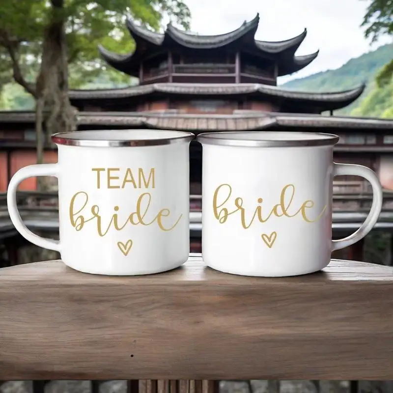 

Bride Team Print Mug Creative Bridal Shower Party Coffee Mugs Wedding Bridesmaid Drink Dessert Wine Cup Maid of Honor Cups Gift
