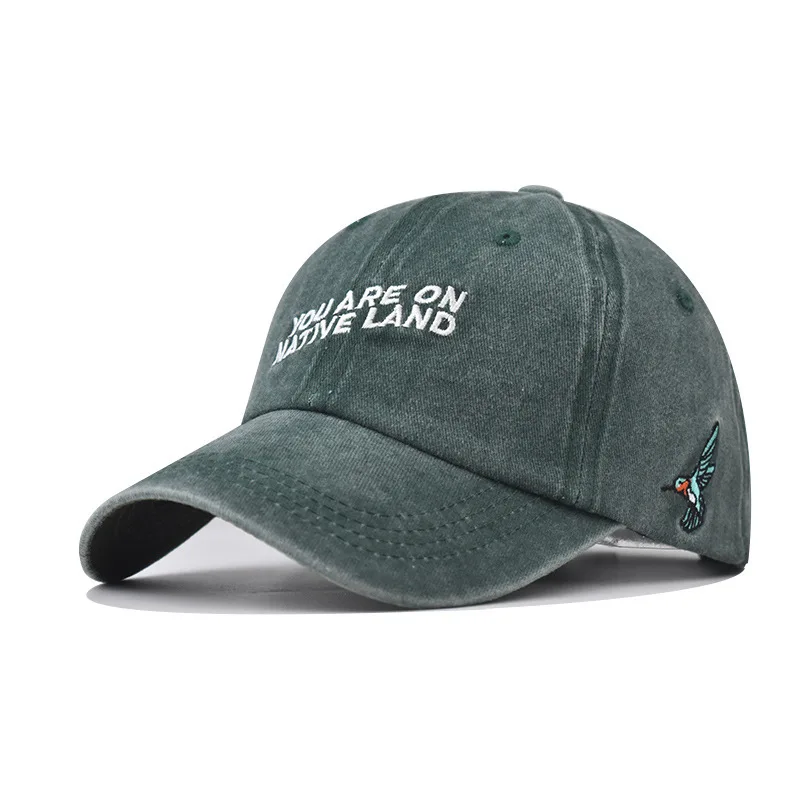 

New Outdoor Washed Vintage Hummingbird Baseball For Men And Women Unique English Tower Distressed Dad Hat