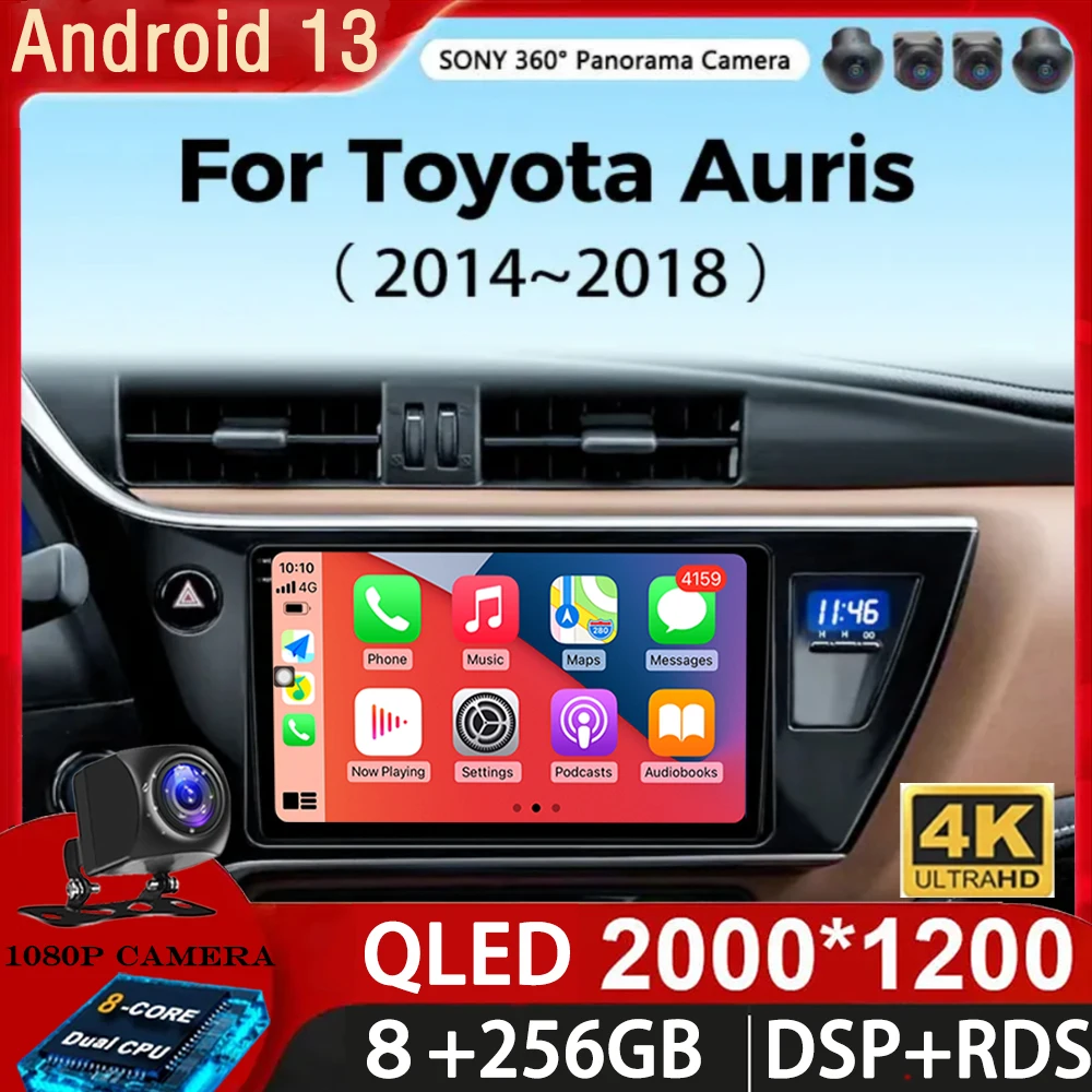 

Android 13 Car Radio For Toyota Corolla Auris 2017 2018 Wireless Carplay Android Auto Car Stereo Multimedia Player 4G Wifi 2 Din