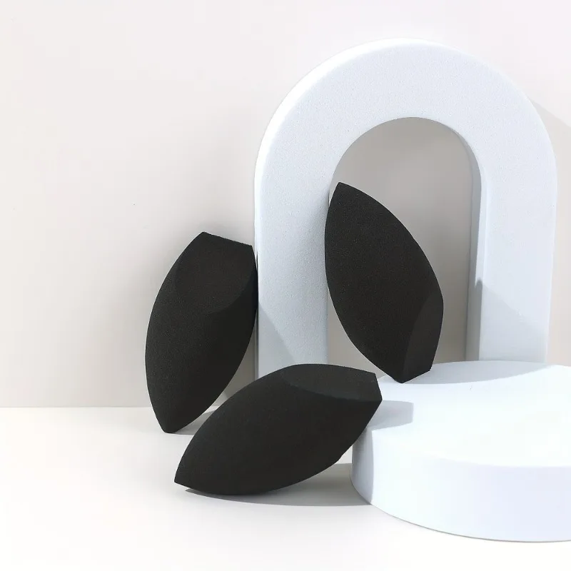 3 個のビューティー ブレンダー ファンデーション メイクアップ スポンジ - ブラック シェイプ、再利用可能なメイクアップ アプリケーター