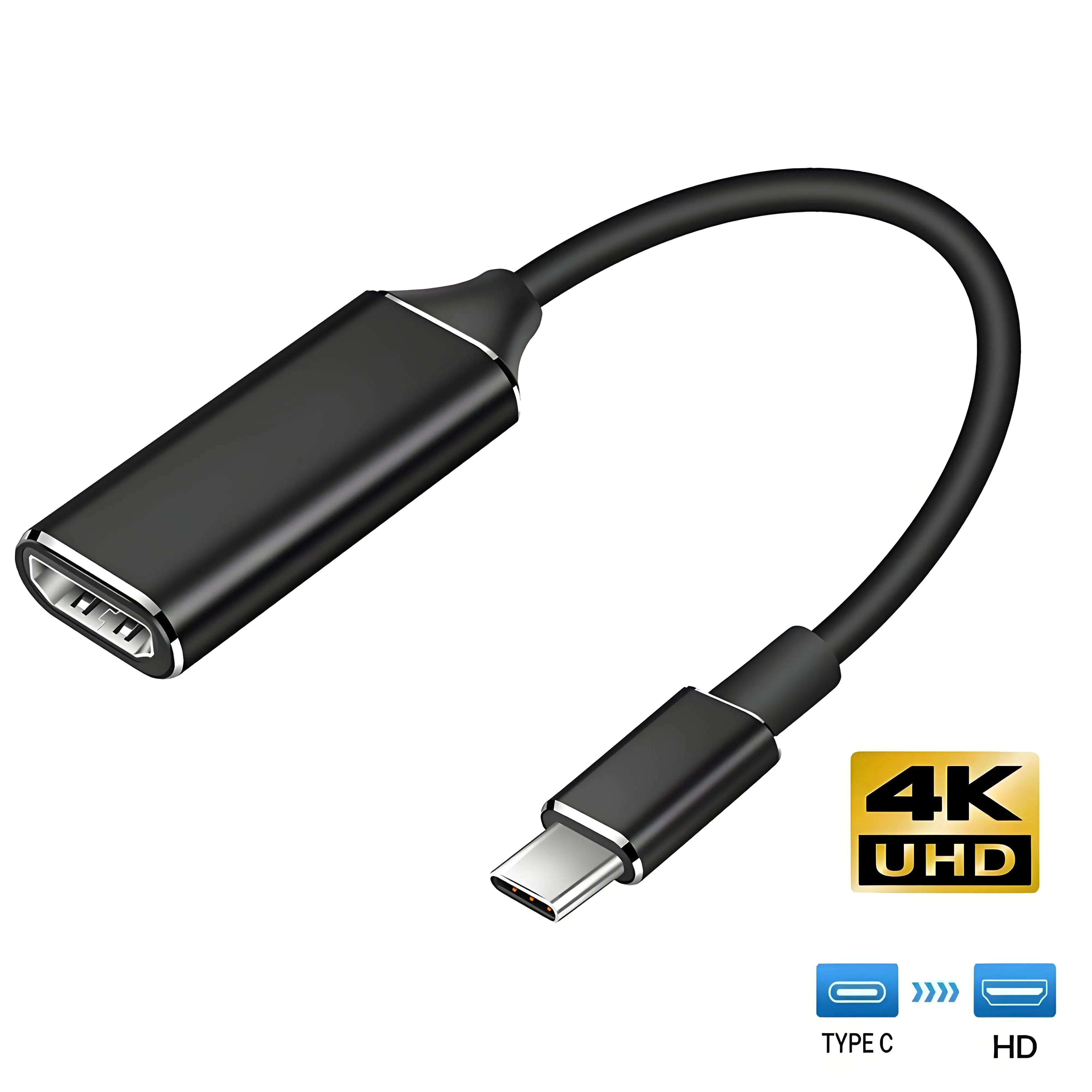 Typ C auf HDMI-Adapter, Stecker auf Buchse, Konverterkabel für 4K USB C HDTV Laptop Flachbildfernseher