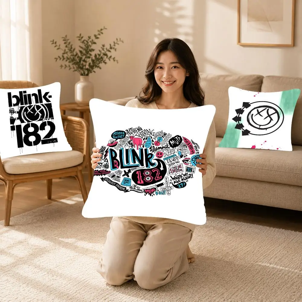 Band Music Blink 182 Cushion Cover Bedroom bed reading backrest cushion Festive plush holiday Soft plush throw
