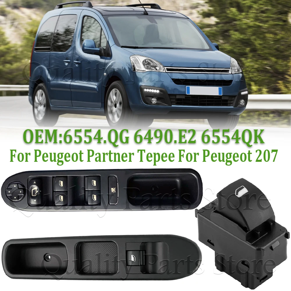 Car Electric Power Window Control Lifter Switch For Peugeot Partner Tepee 207 Citroen Berlingo C3 Picasso 6554.QK 6490.E2 6554QG