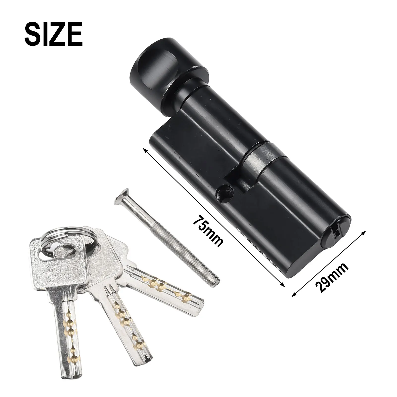 Lock Cylinder 70mm Security Lock Core Interior Bedroom Living Handle Key Locking 3 Keys Anti-Theft Aluminum Lock Cylinder