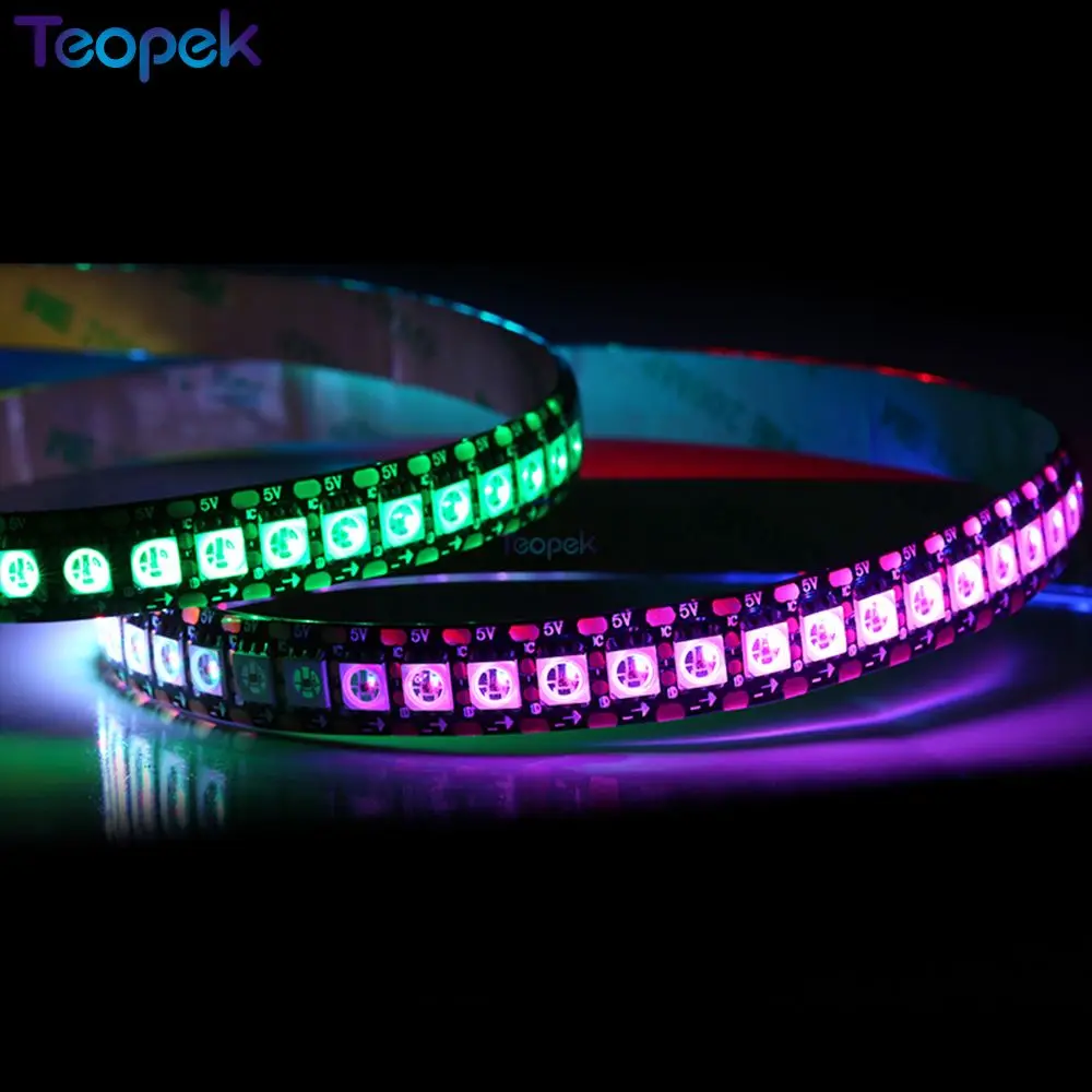 1m/5m High Density APA107 APA102 Upgrade Version RGB Strip Light HD107S Led Strip 30/60/144 pixels Black/White PCB DC5V