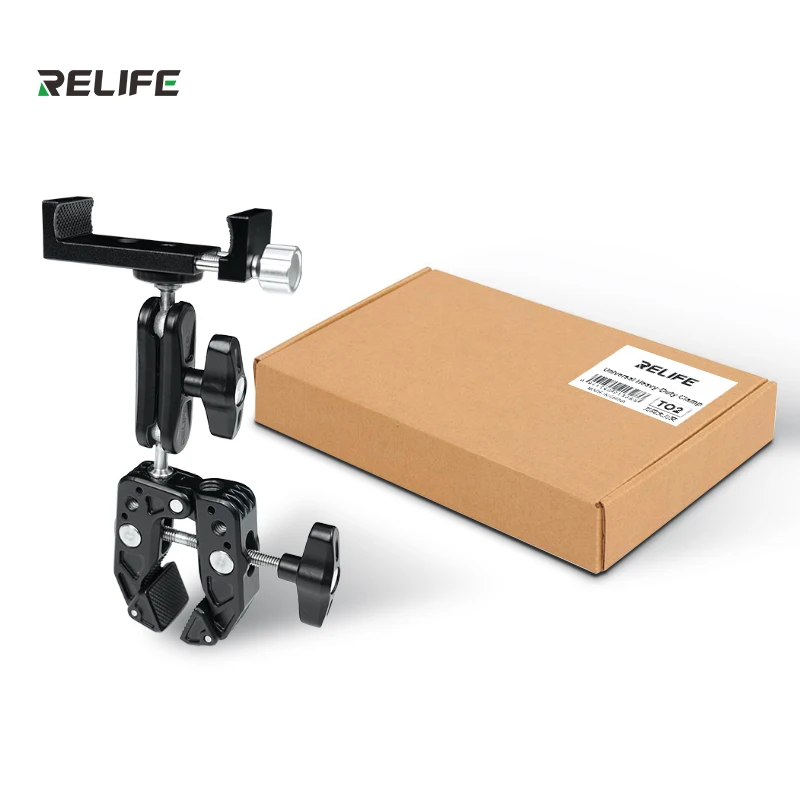 RELIFE TO2 Multi-Directional Clamp Multi-functional Adjustment Aluminum Alloy Material Mobile Phone Repair Clamp