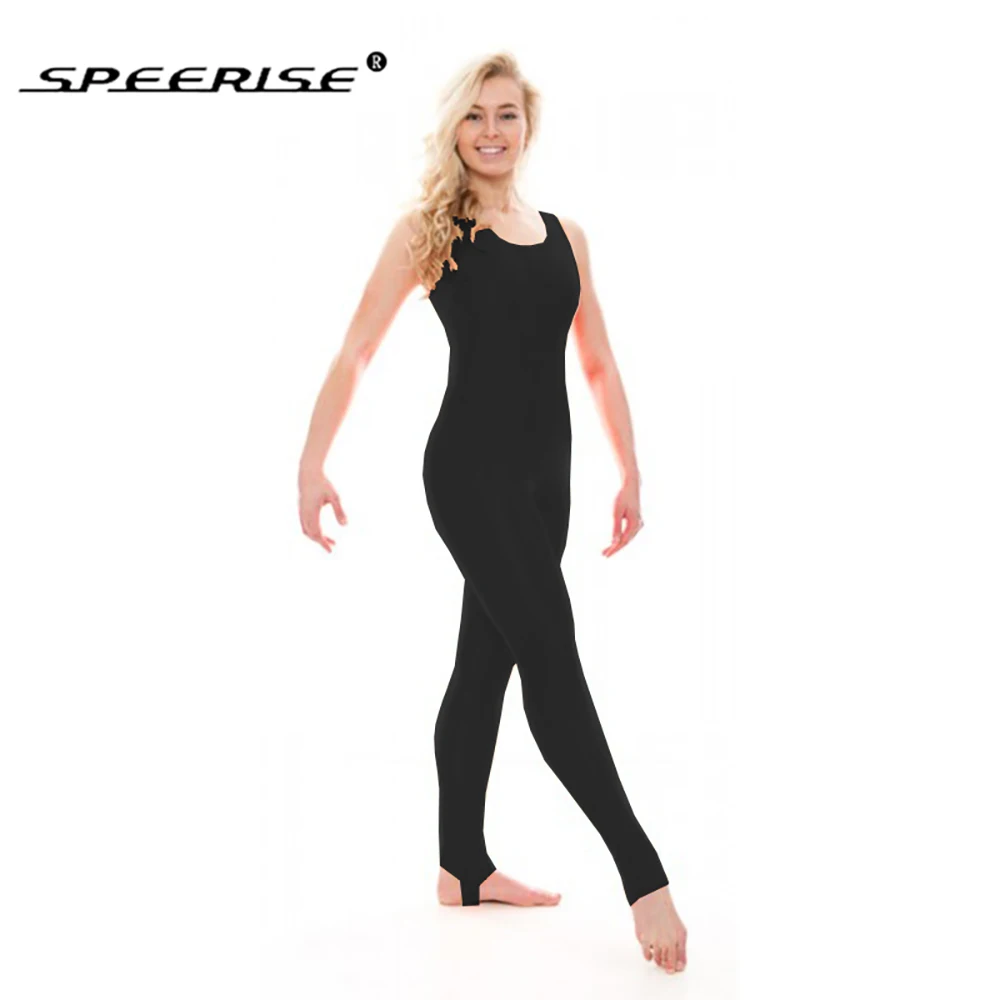 

SPEERISE Women One Piece Tank Unitards With Stirrup Tights Bodysuit Rompers Jumpsuits Outfit Tummy Control Yoga Workout Outfits