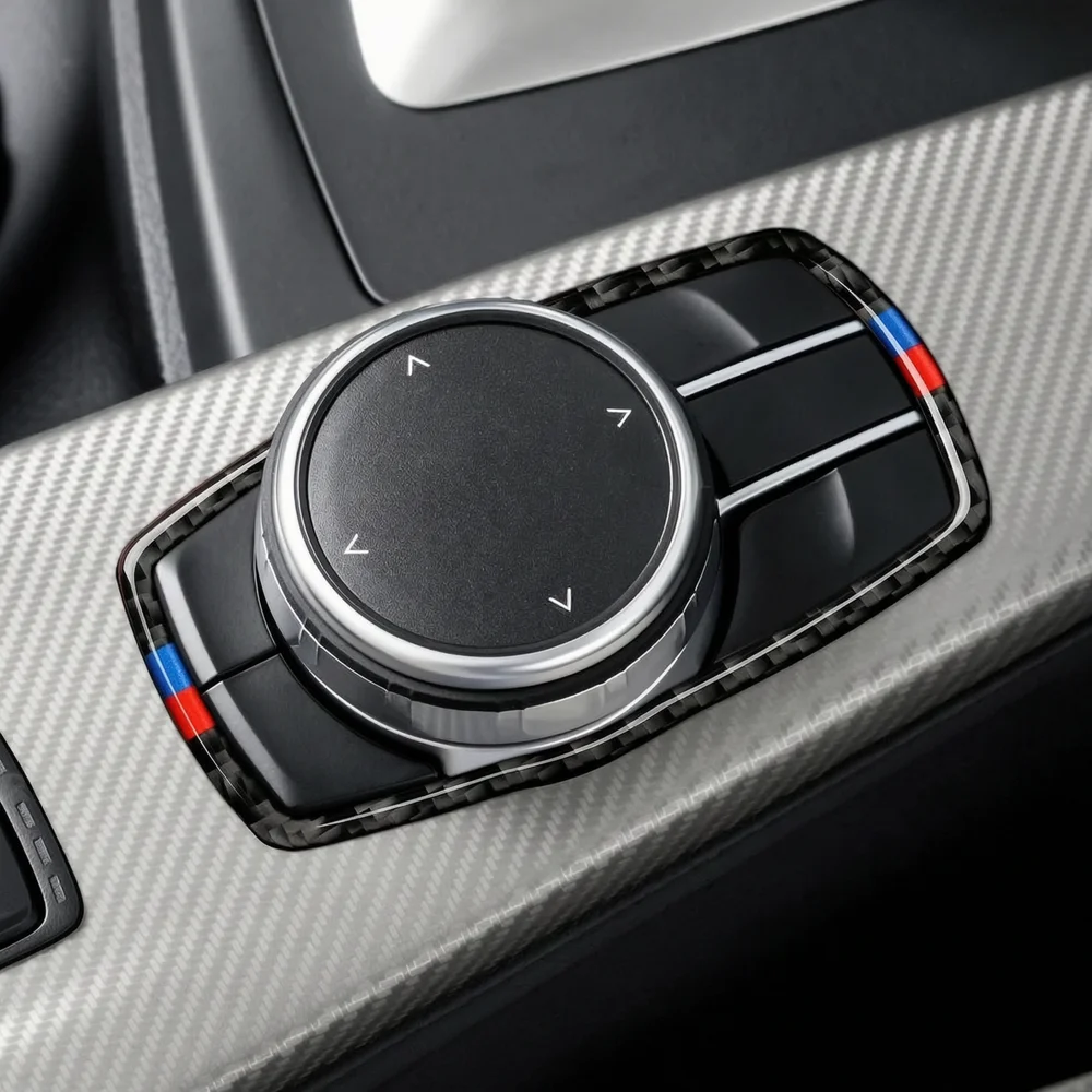 Car Center Console Multimedia Trim Frame Carbon Fiber Sticker, for BMW F01 F02 F04 F07 F10 F11 F20 F21 F30 F31 F32 F33 F34 F36