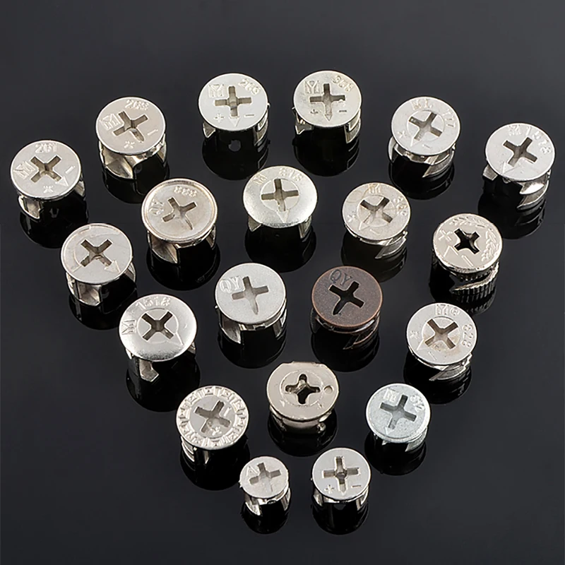 

20PCS Thickened Eccentric Wheel Furniture Three In One Connector Bed Wardrobe Cabinet Panel Furniture Fixing Accessories