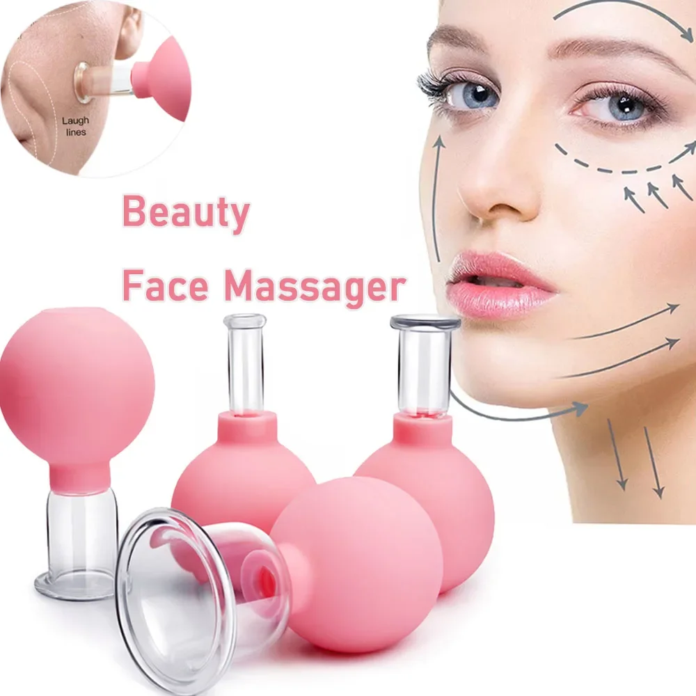 Rubber Massage Body Cups Anti Cellulite Suction Glass Cup for Face Facial Skin Lifting Tool Vacuum Cupping Massage Beauty Health