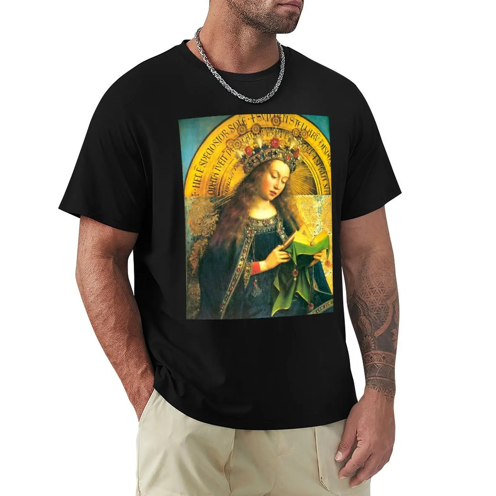 Adoration of the lamb (The Virgin Mary) T-Shirt shirts graphic tee sports fans plain t shirts men