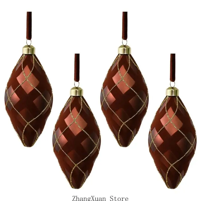Baumschmuck-Set zum Aufhängen mit Goldverzierung für Feiertage, 3 x – Detail 9