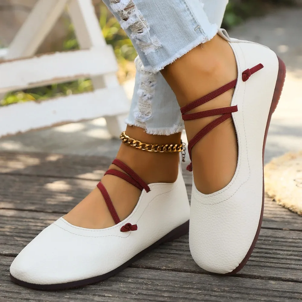 

Shoes Woman 2024 Trend Summer Women Mary Jane Shoes Soft Casual Outdoor Dress Flat Ballet Shoes Round Toe Shallow Slip on Flats