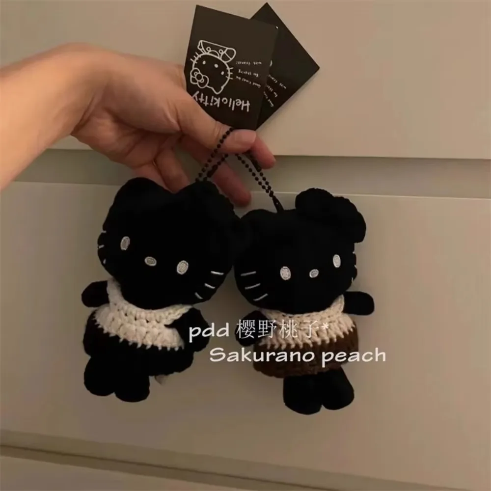 Hello Kitty pluche sleutelhanger echte Miniso handgemaakte trui schattige tas pop knuffels hanger rugzak decoratie accessoires cadeau