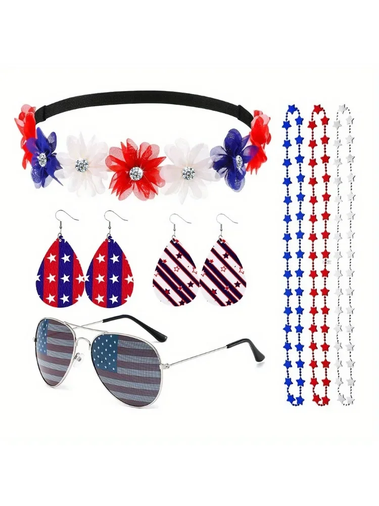 

Pesena wore an American flag bow and a Patriot headscarf and American red, white and blue female hair accessories