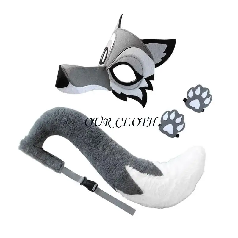 تشمل زي الذئب ذئب القناع الذئب والقفازات للطفل الكبار الهالوين Y1AC