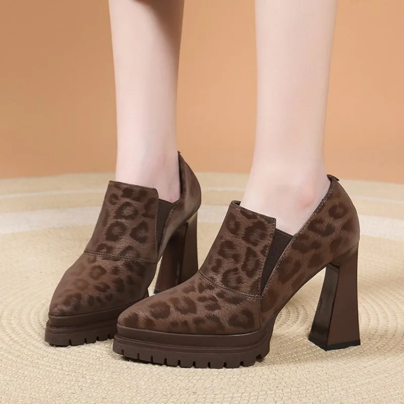 

2026 Women Shoes Ankle Boots Woman Sexy High Heels Pattern Chunky Heel Shoes Ladies Female Open Toe Women's Sude Boots Fashion