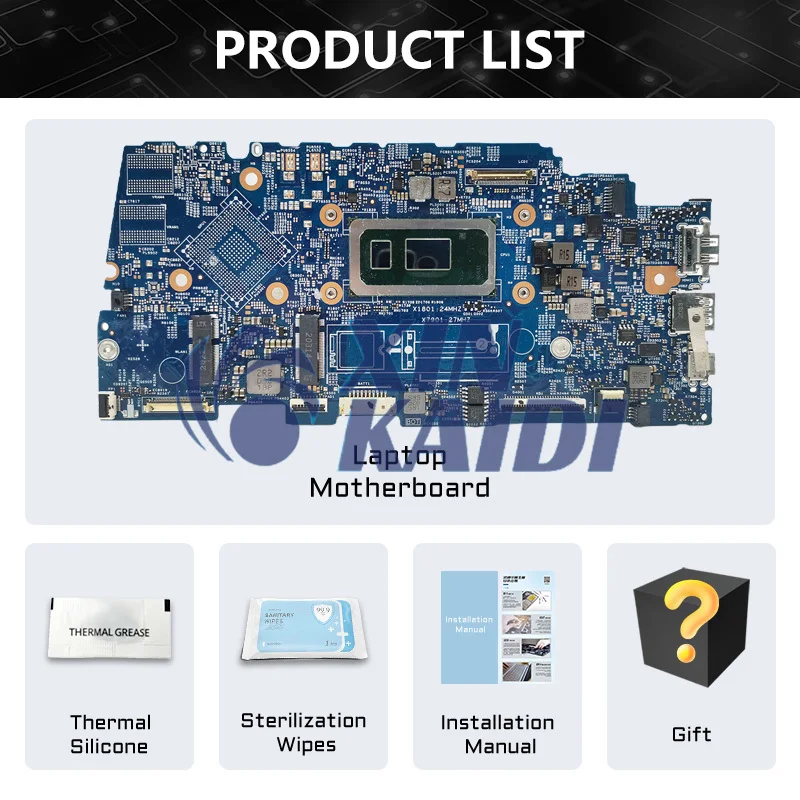 Notebook Mainboard untuk Dell Inspiron 5300 19773-1 00HTT8 Motherboard Motherboard Laptop dengan I3 I5 I7 10th Gen CPU RAM 8G 16G