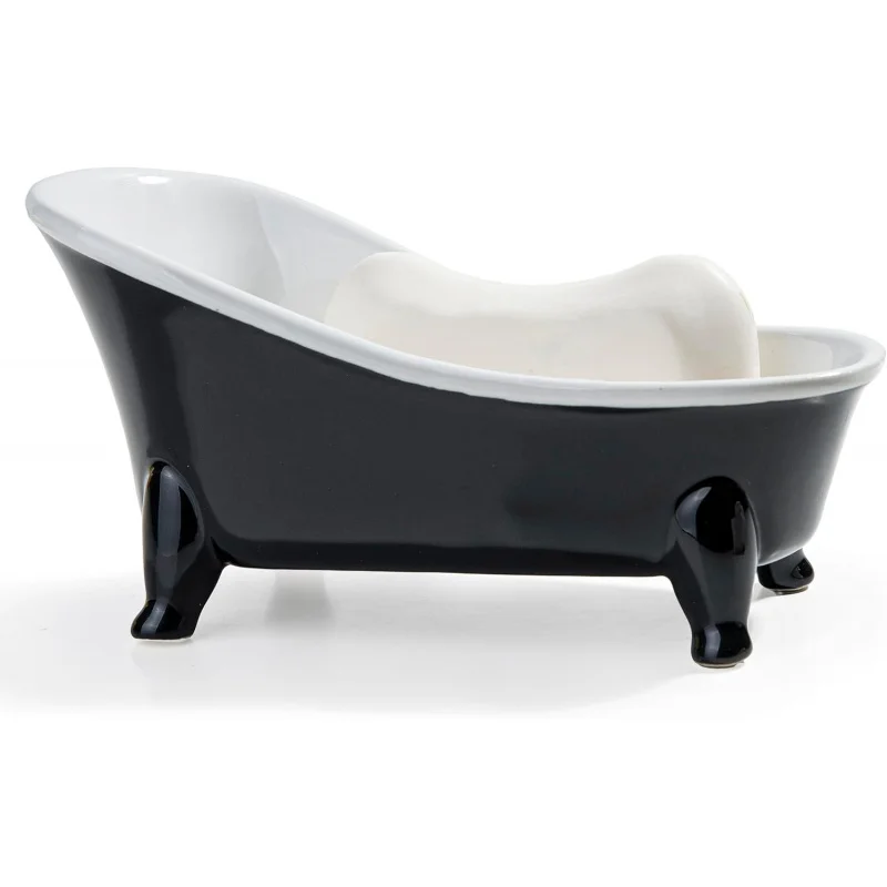 

‌ Декоративная керамическая мыльница на ножках - мини-держатель для мыла и губки для ванны ‌