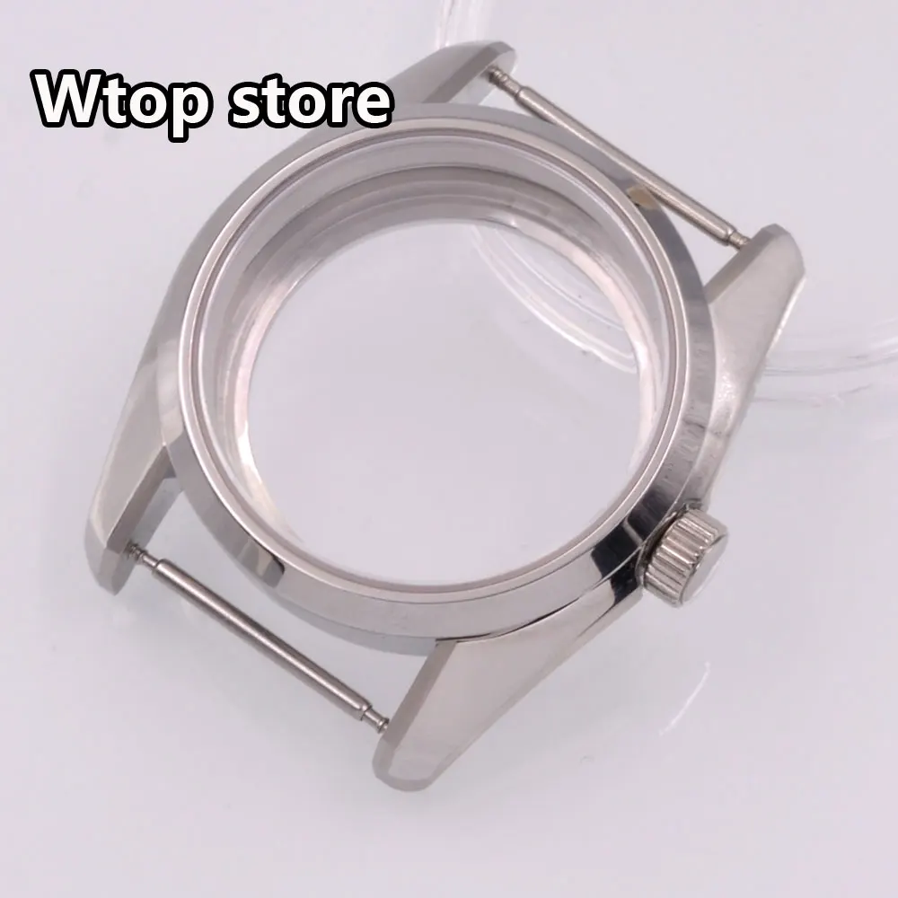 

Корпус часов NH35, 36 мм, сапфировое стекло, серебряный корпус для NH34, NH35, NH36, PT5000, ETA2824, ST2130, ETA2836, Miyota 8215, автоматический механизм