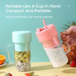 420ML Portable Blender Bottle Electric 5 Blades Multifunction Juice Blender Juice Smoothie Blender USB Charg For Home and School