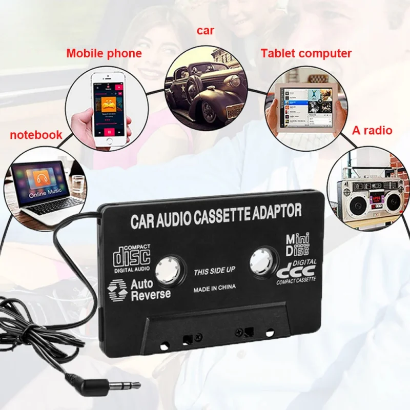 NEW To Adapt Car Ttape Audio Cassette Mp3 Player Converter 3.5mm Jack Plug For iPhone MP3 TO Cable CD Player Dial Hot