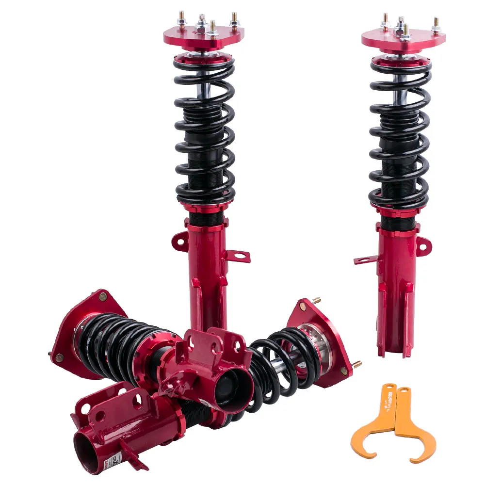 24 Ways Adjustable Coilovers Kit for Toyota Corolla E110 AE92 AE101 88-99 Shock Coilovers Shock Absorber Suspension Shock Kit