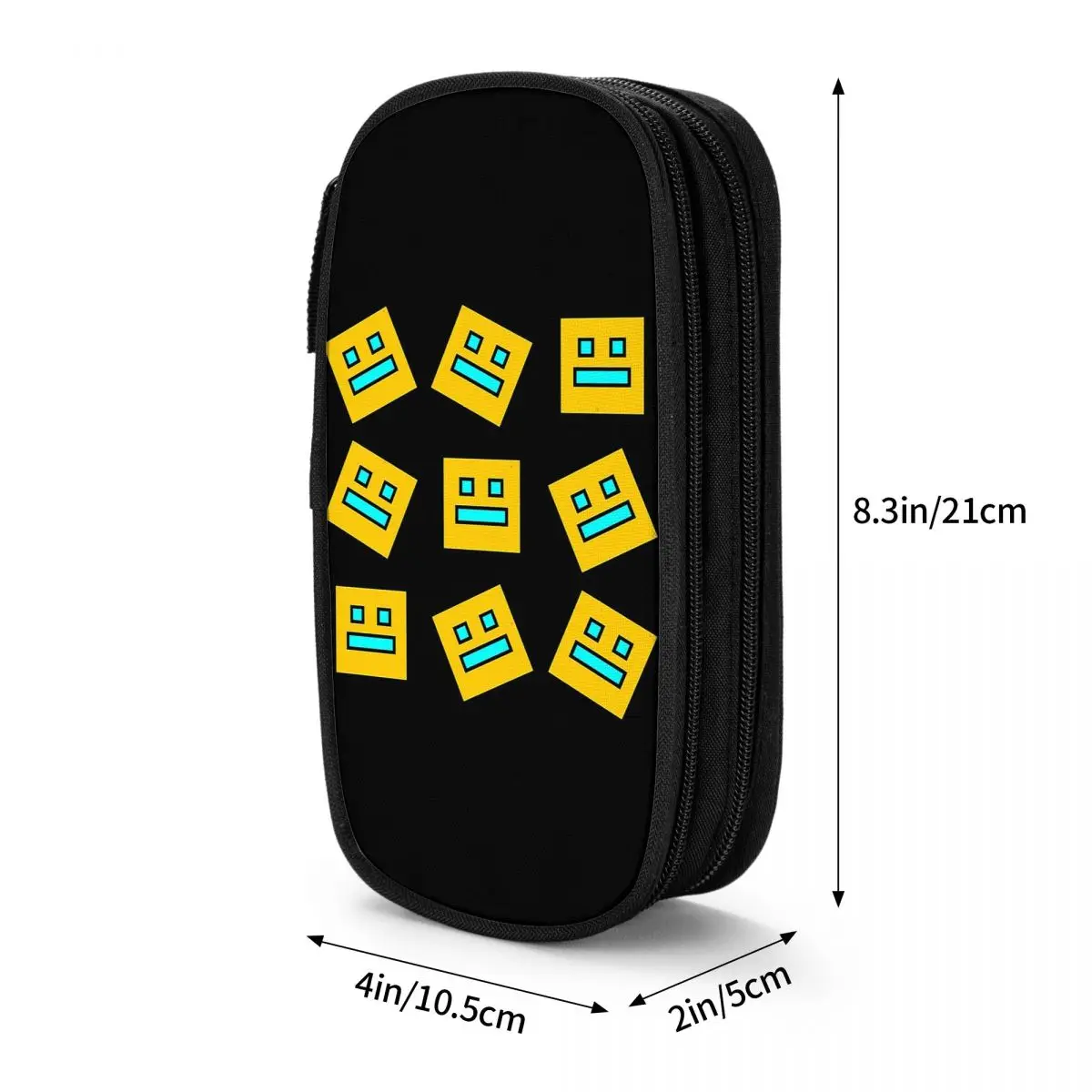 Geometry Dash Game Music Cute Geometric Pencil Case for Kids School Pen Box Pencil Bag Stationery Supplies Pen Holder Bag