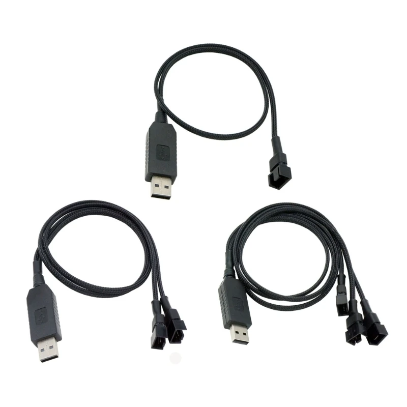 Q6PA USB To 4Pin Stepping Up Cord Computer CPU Fan Power Boosters Cable 5V To 12V Converters Cable For Multiple Cooling Fan