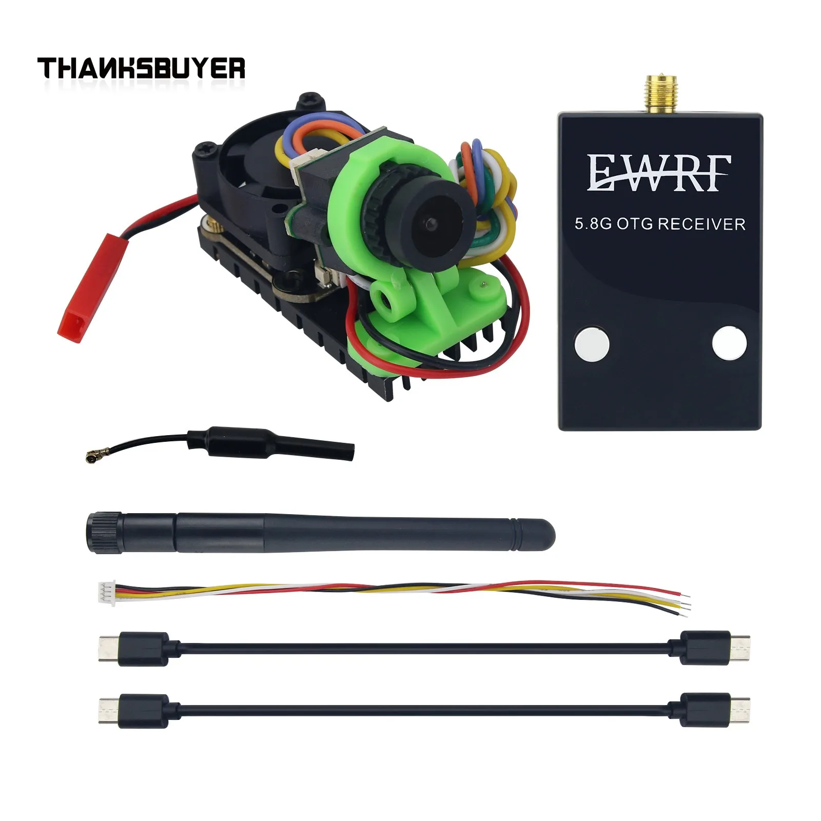 1W 48CH 5.8G FPV Camera VTX Combo FPV Camera and VTX (with Mouse Tail Antenna & without Receiver)