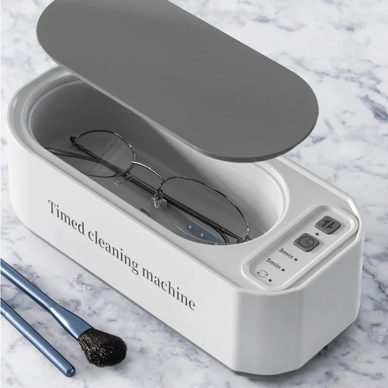 Household Portable Timing Adjustable Glasses Cleaning Machine Professional Ultrasonic Jewelry Cleaner Machine Toothbrush Cleaner