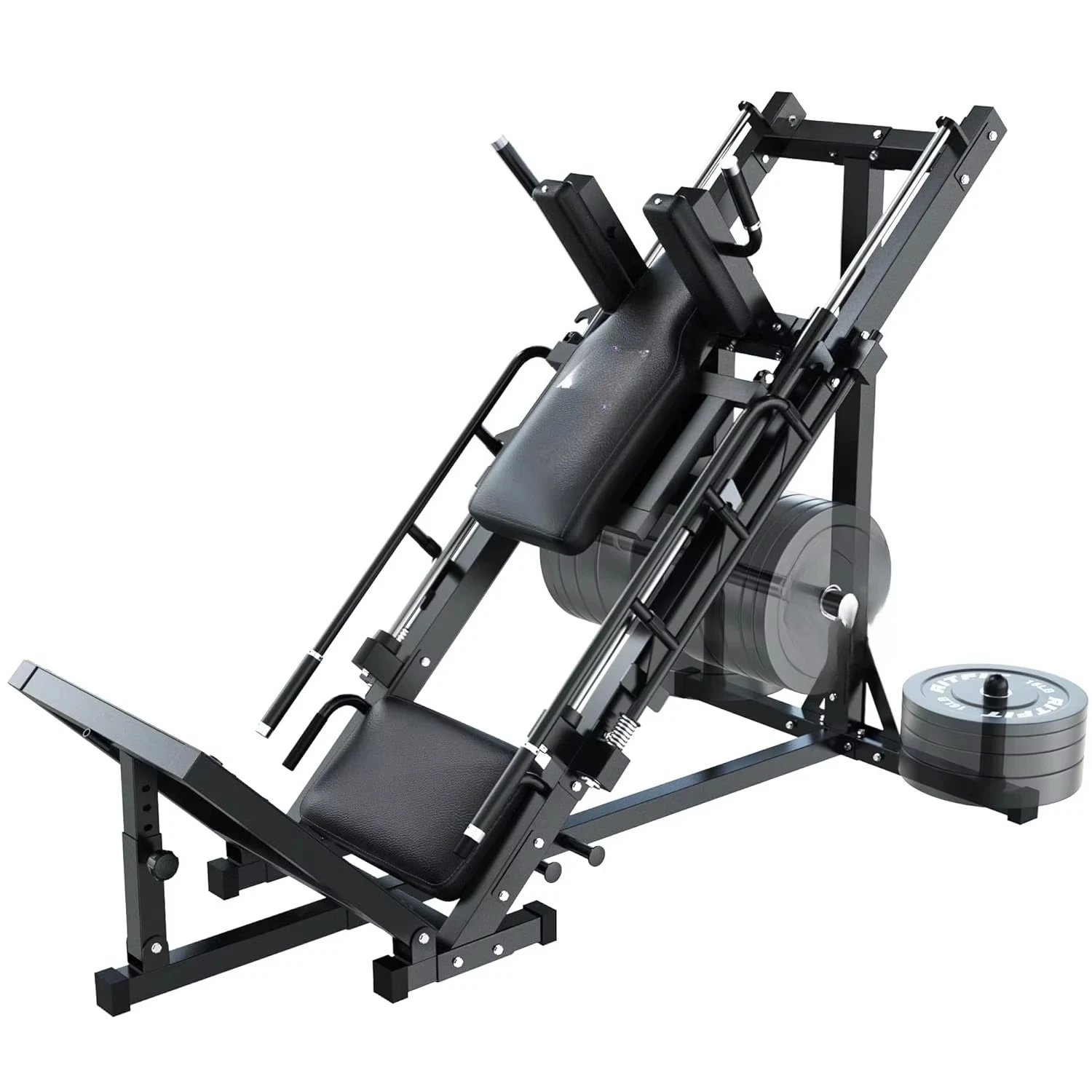 HOT Leg Press Hack Squat Machine, Professional Adjustable Leg Press Machine for Home Gym with Linear Bearing, Specialty