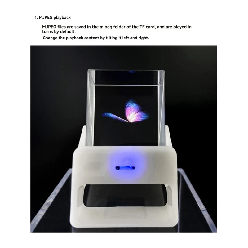 1.33-Inch Semi-Transparent Projection TV WIFI Temperature Humidity Weather ESP32-S3 Aida64 Sub-Screen Holographic Screen A