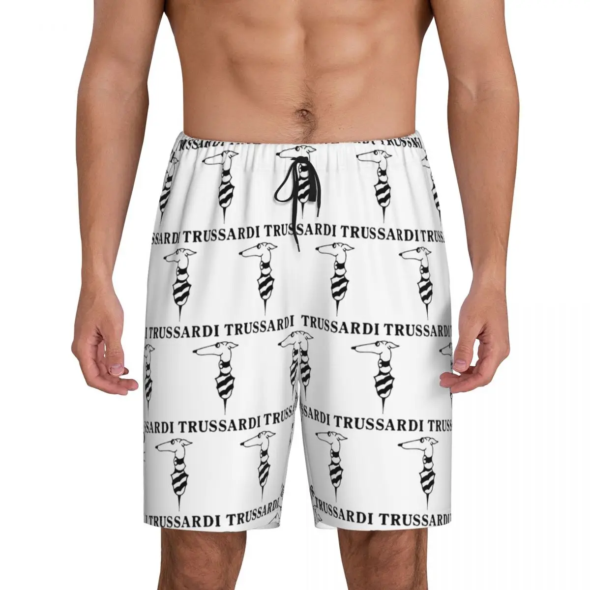 

Мужские короткие пижамные шорты с логотипом Trussardi, для сна и отдыха