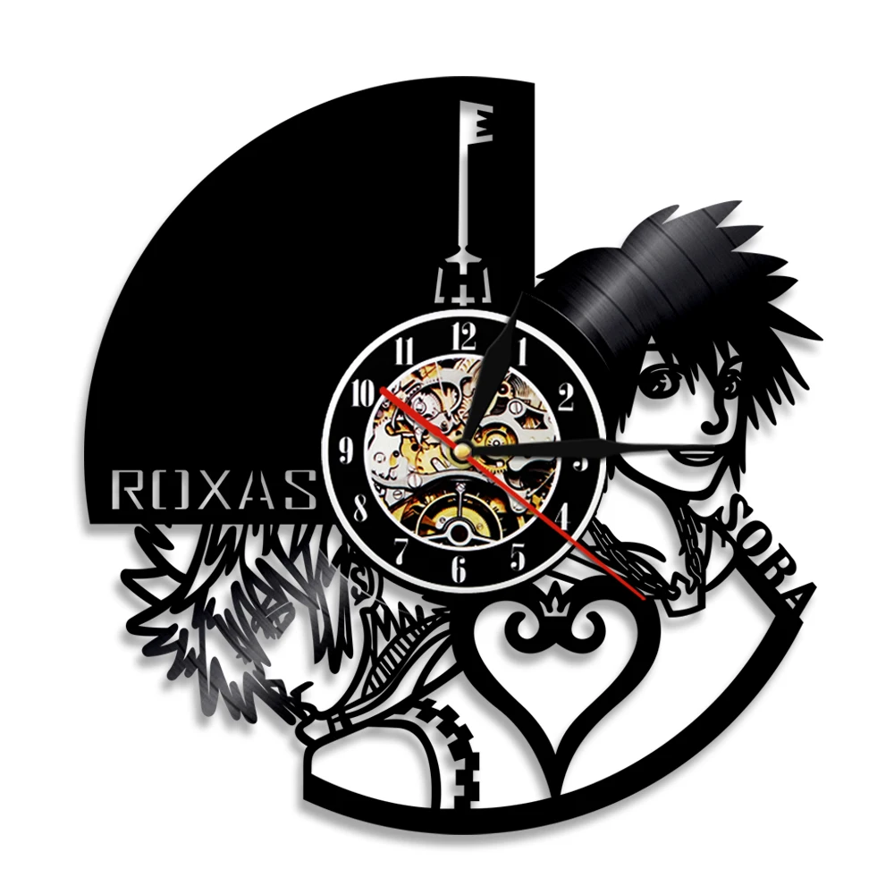 Emblem Heartless Action Role Play Game Vinyl Record Clock For Boys Playroom Gamer Home Decor Watch Silent Non Ticking Wall Clock