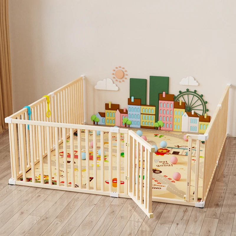 EG308: Living Room Playpen Toddler Crawling Mat Extra-Height Fence | High-Sided Baby Fence Safe Toddler Zone Secure Crawling Mat