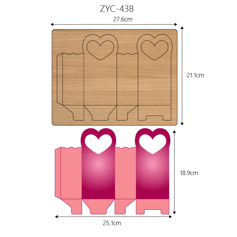 Box Wooden Cutting Mold Suitable for Die-Cutting Machines, ZYC-438