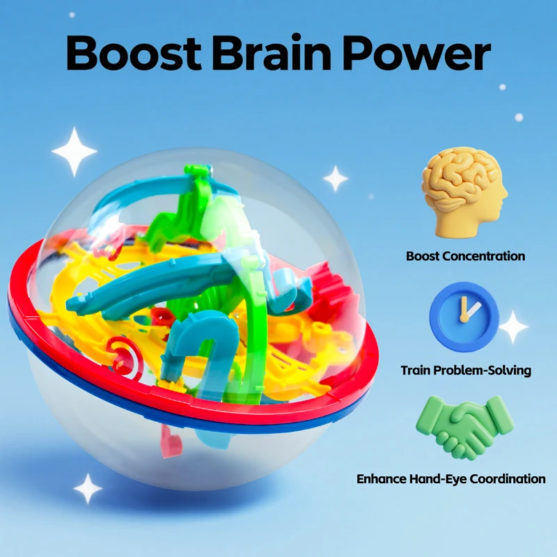 3d bola mágica labirinto cérebro teaser quebra-cabeça inteligente 100 níveis globo brinquedo educacional montessori jogo para crianças