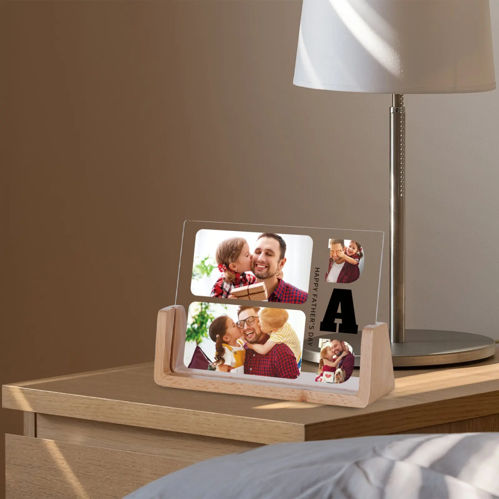 Custom Photo Frame Gift for Dad Daddy PAPA Frame Photos Display Acrylic Stand Personalized Photo Frame Father's Day Gifts