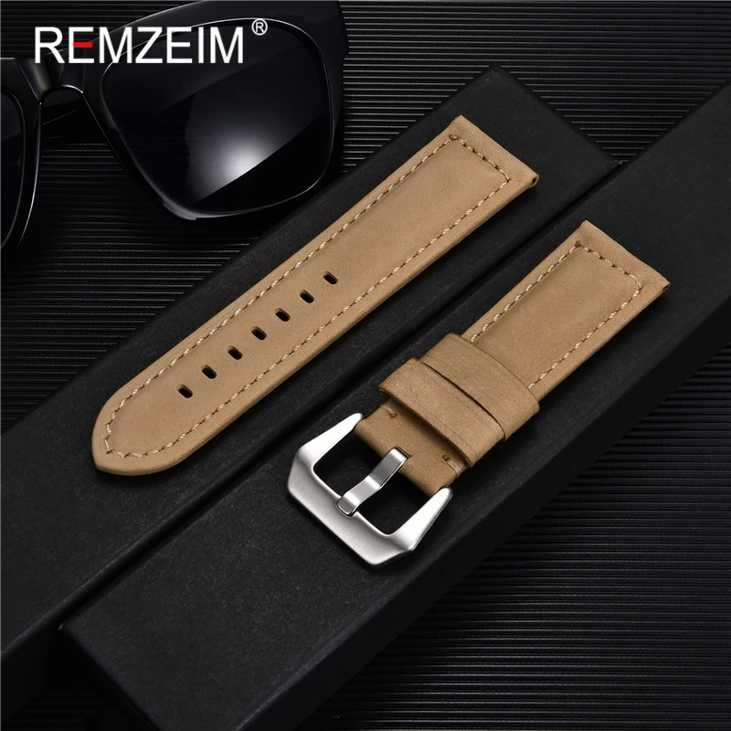 Handmade Watch Band Vintage Genuine Leather Watchband 20mm 22mm 24mm 26mm Watchband Women Men Watch Strap Watch Accessories