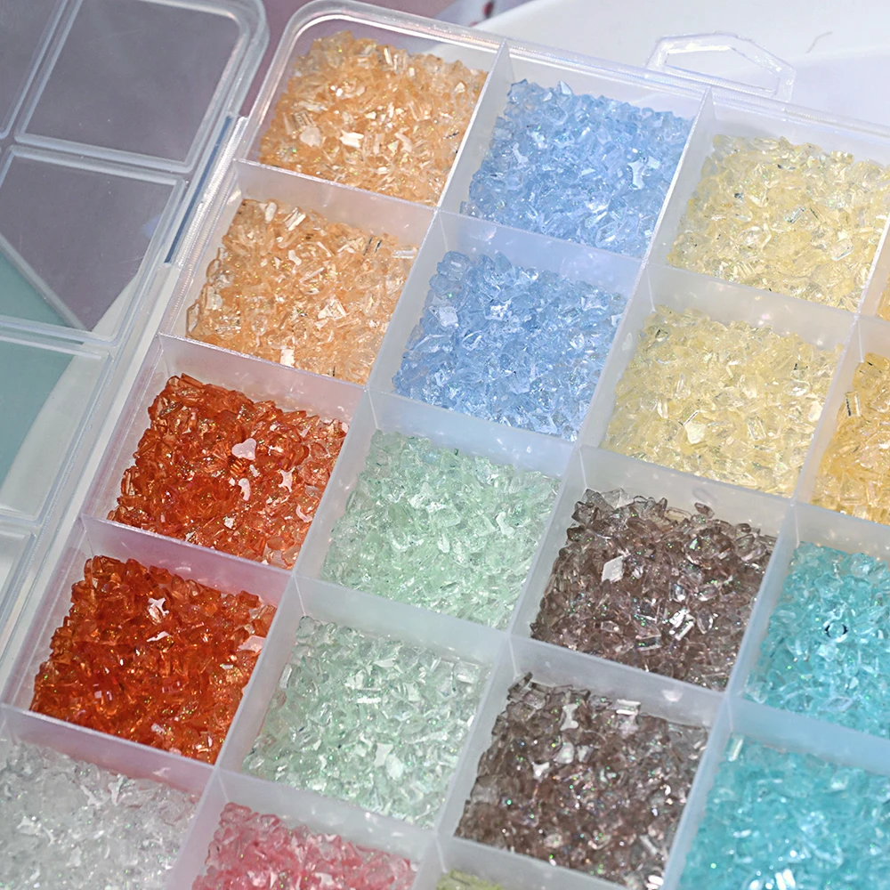 24 Griglie/scatola 3D Irregolare Mini Diamante Pendenti E Ciondoli Per Unghie Cristallo Iridescente Strass Colorato Glitter Diamante Unghie artistiche Decorazione # @