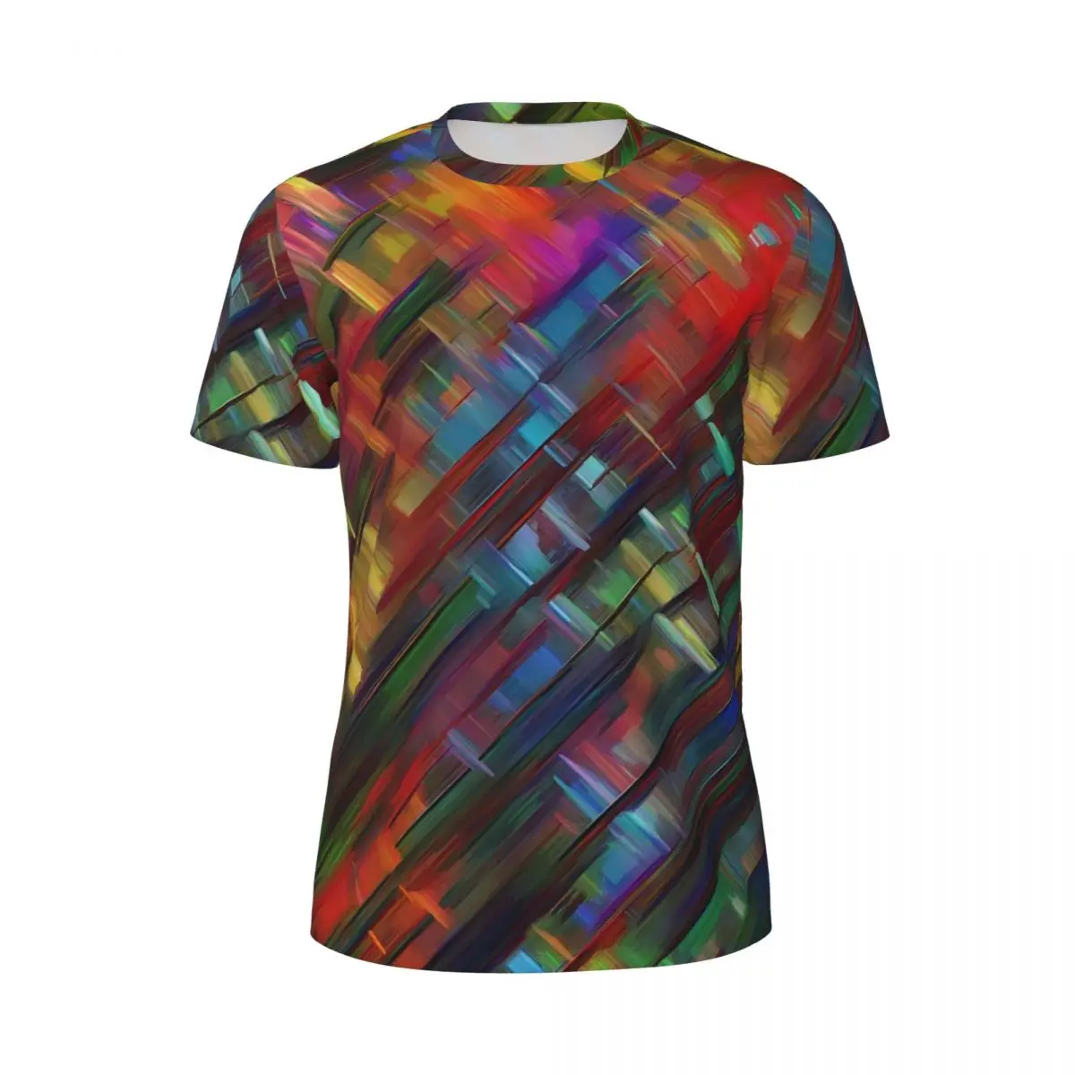 

Футболка с абстрактным принтом кистей, мужская уличная одежда с ярким принтом, футболки для бега, быстросохнущие летние трендовые футболки, одежда больших размеров