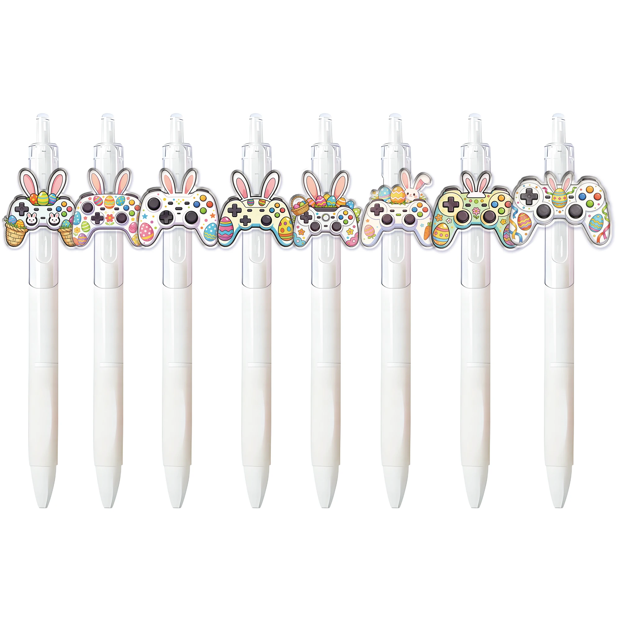8pcs/15pcs Creative Game Controller Styling Ballpoint Pen Easter Theme Press Ballpoint Pen Student Writing Gift Pen