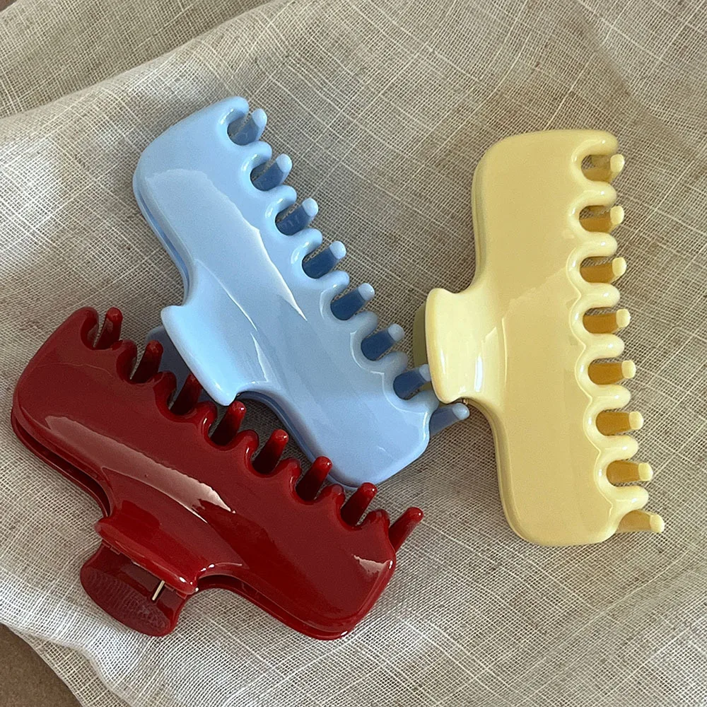 1 Stück Basic-Haarspange aus mehrfarbigem PC-Material, dicke Haarklammer im INS-Blogger-Stil, große Haarklammer für den Hinterkopf, tägliches Haar-Accessoire für Damen – Detail 2