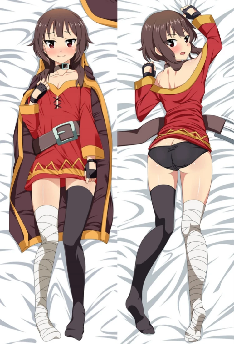 Anime błogosławi piękny świat Megumin Cosplay Dakimakura poszewka na poduszkę przytulanie rekwizyt ciała