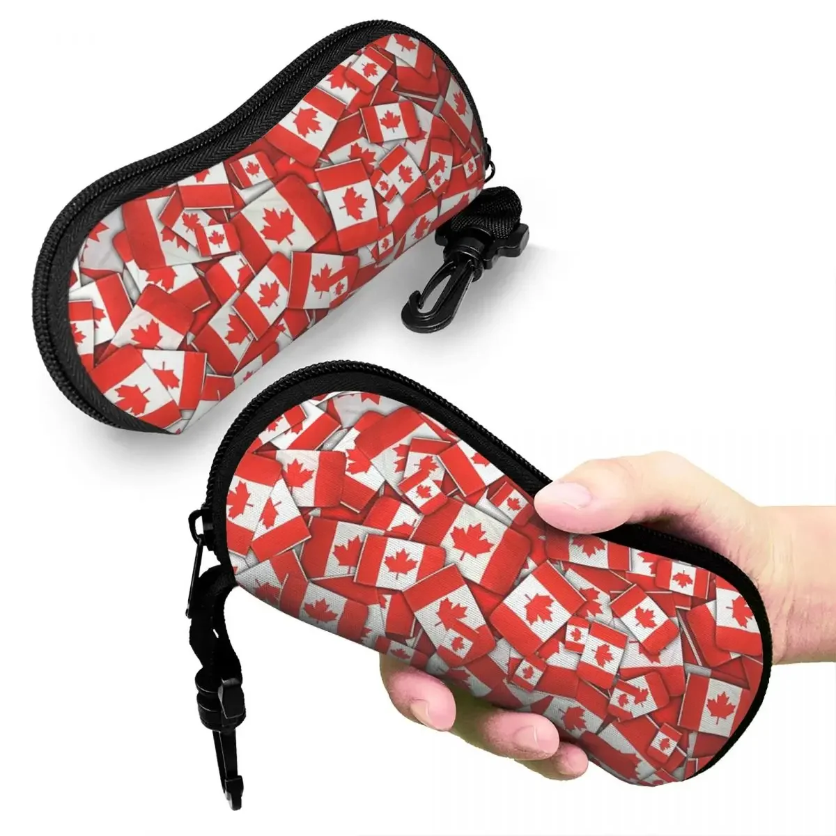 

Canada Flag Pattern Shell Glasses Case Protector Sunglasses Box Women Men Soft Eyeglass Bag Pouch