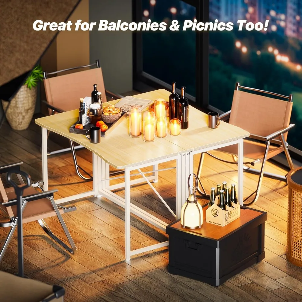 Compact Folding Desk 39.3 Inches, Space-Saving Computer Table for Home Office, Study, Bedroom, Dorms, Ideal for Small Spaces and